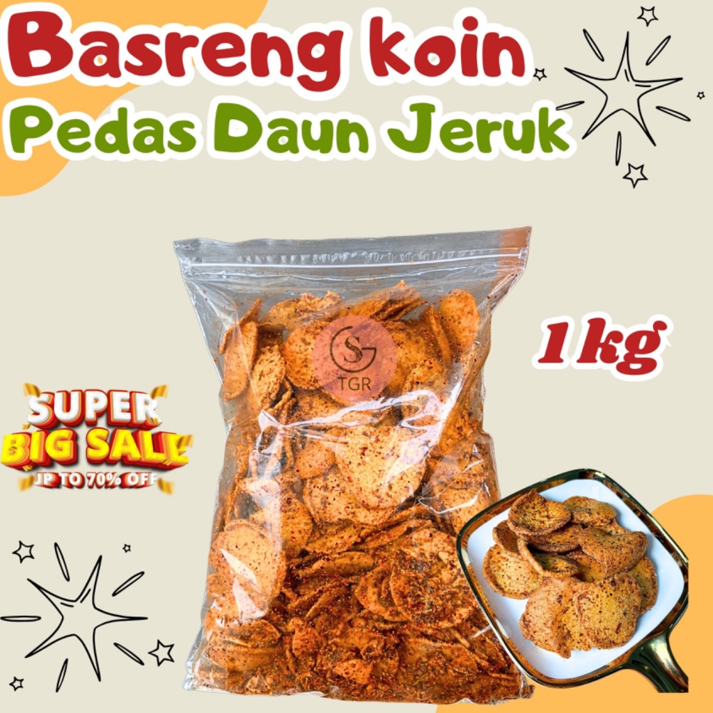 

1Kg Keripik Basreng Koin Pedas Daun Jeruk Basreng Pipih