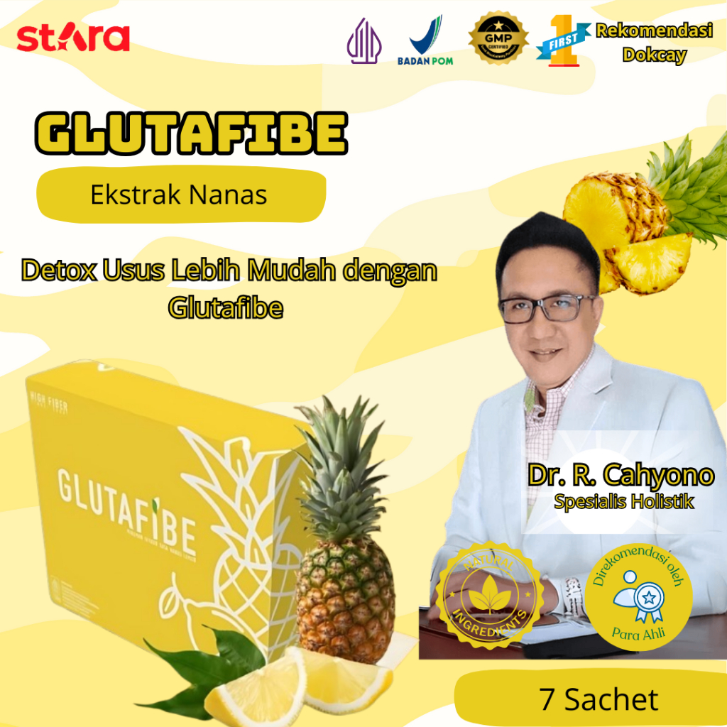 GLUTAFIBE Original Minuman Detox Usus Pelancar Buang Air Besar Rekomendasi Dokter Cahyo