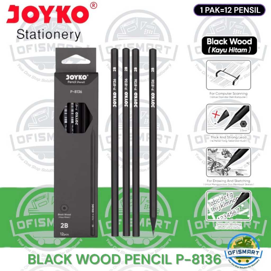 

Joyko Pensil 2B P-8136 | @1 Ktk= 12 Pencil