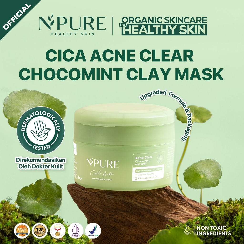 CLAY MASK CHOCOMINT - NPURE CENTELLA ASIATICA ACNE CLEAR CHOCOMINT CLAY MASK / Masker Anti Jerawat K
