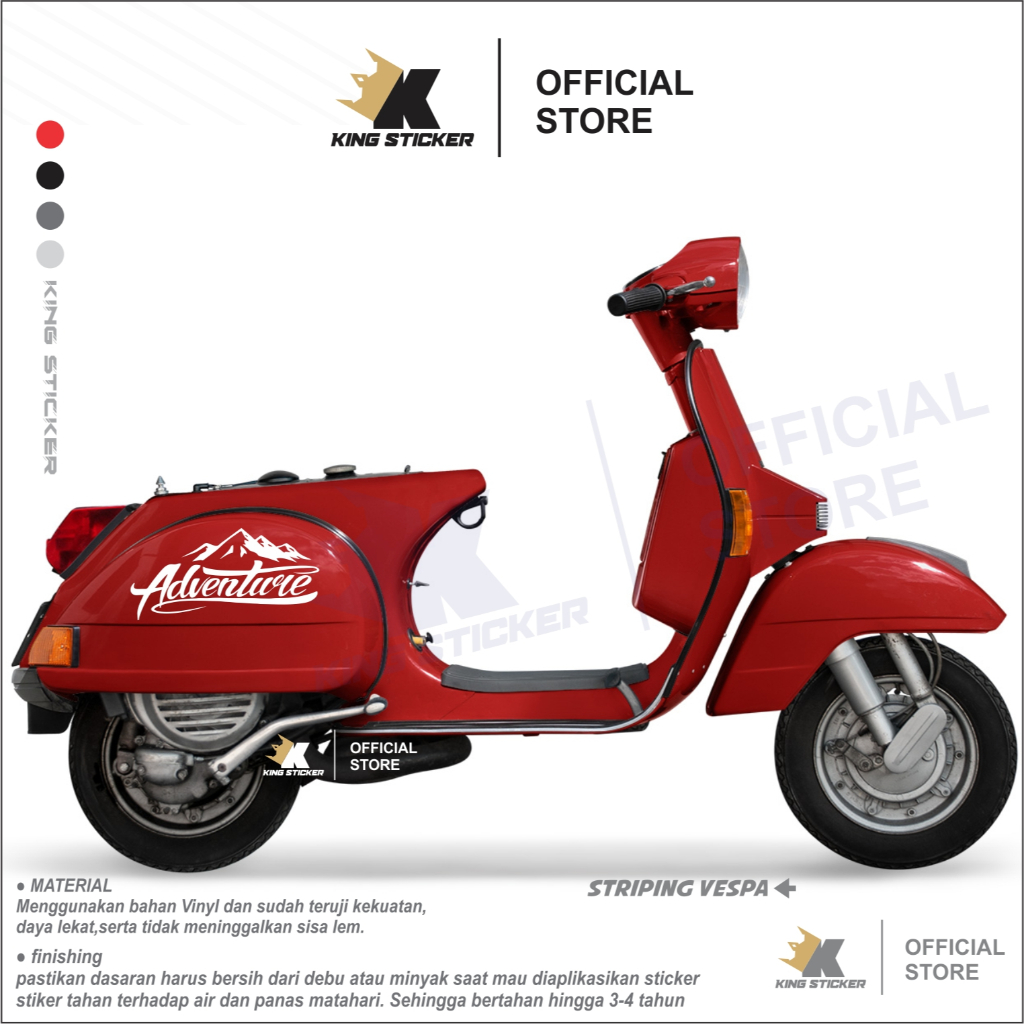 PX04 Sticker motor vespa px / stiker adventure / striping vespa px [stiker 1 pasang]