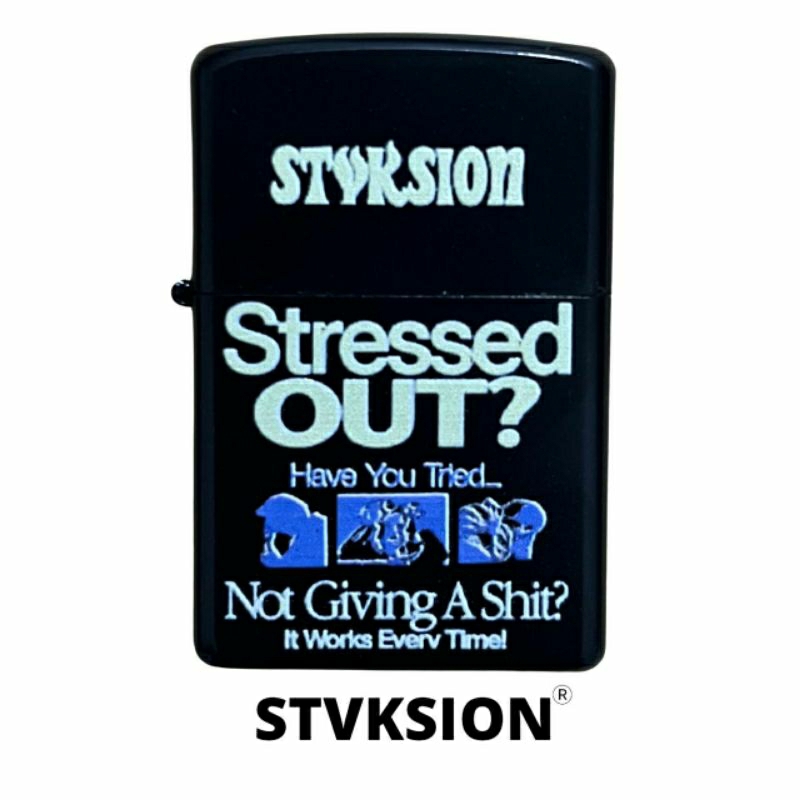 POCKET LIGHTER "STRESSED" STVKSION / KOREK API ZIPPO / KOREK ZIPPO POLOS CUSTOM / KOREK API TITANIUM