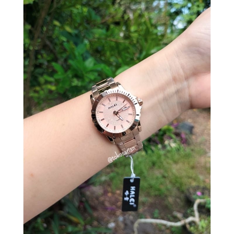 Jam Tangan Halei 8038L Original Bergaransi Jam Tangan Rantai Analog Wanita
