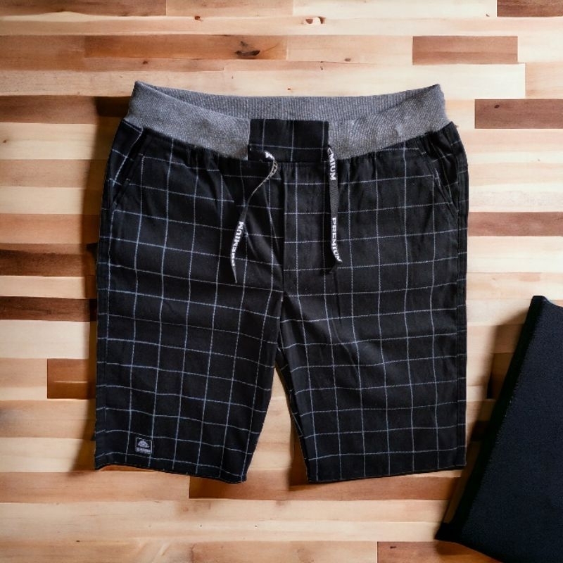 Tartan celana pendek pria motif kotak kotak celana pendek dewasa