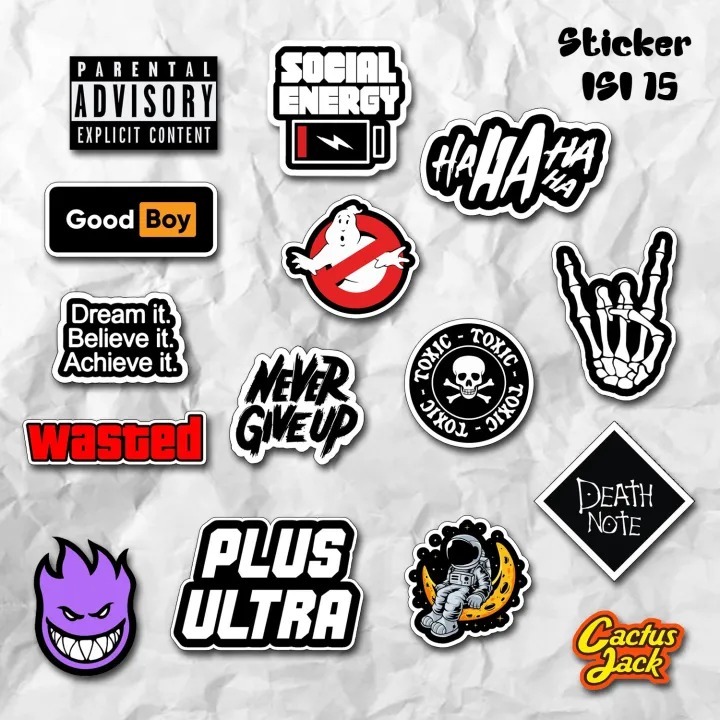 

Sticker HP Sticker Komputer DLL Waterproof anti air isi 15 sticker