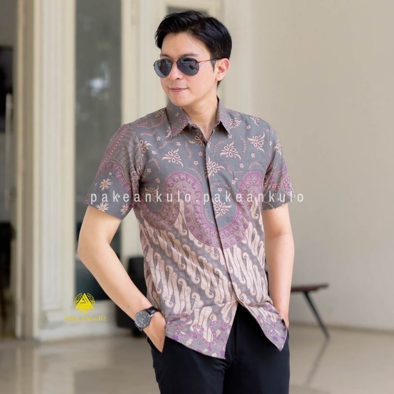 PAKEANKULO Batik Premium Pria Slimfit Motif Aswangga Lengan Pendek