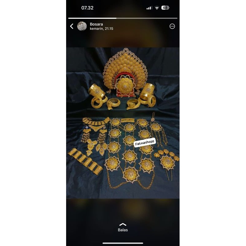 Bando satu set cewe cowo aksesoris pengantin bugis