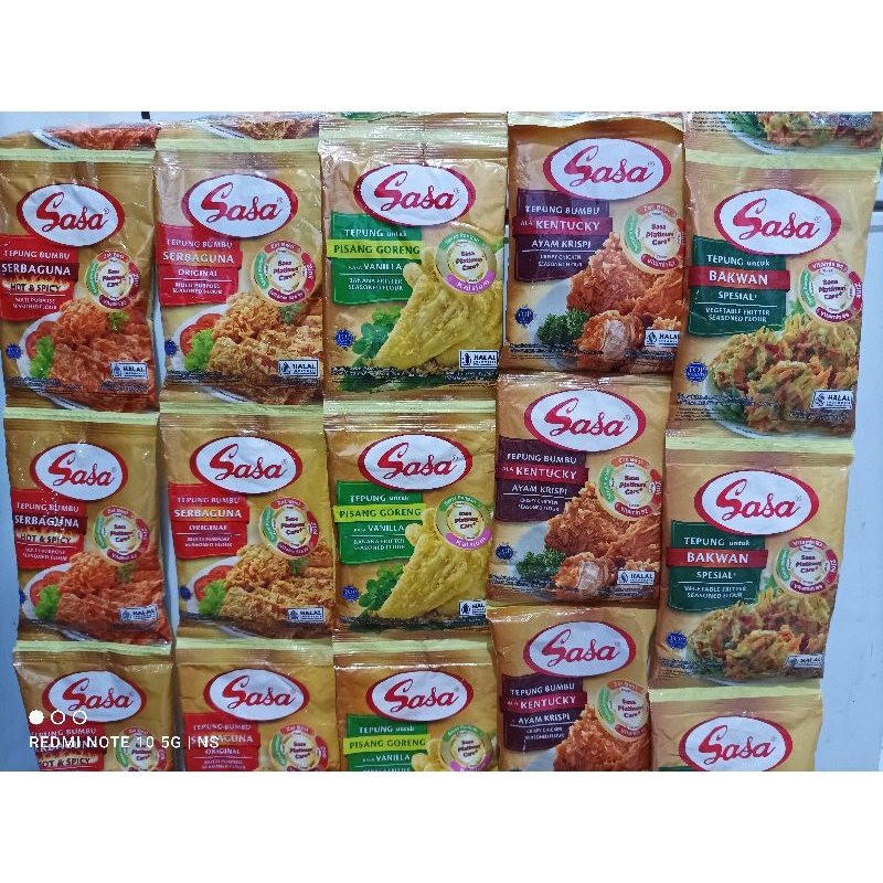 

Sasa Tepung Bumbu Serbaguna Hot & Spicy/Serbaguna Original/Bakwan/Ayam Krispi 70g 10 sachet