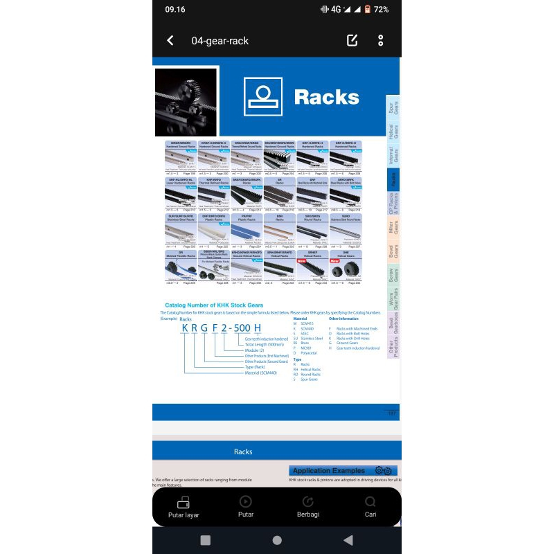 KHK SRF5-1000 Rack-Pinion Gear KHK Rack Gear KHK