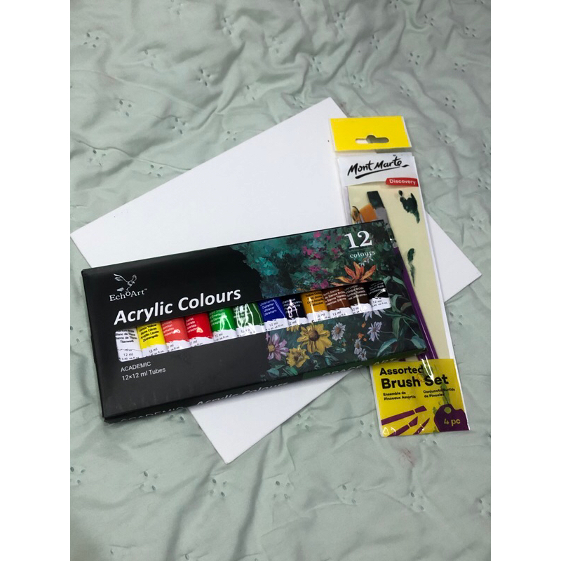

Preloved Paket Lukis MontMarte Brush Kuas Kanvas Echoart Cat Akrilik