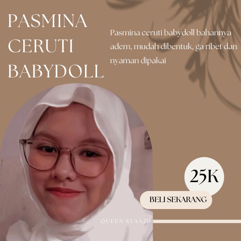 PASMINA CERUTI BABYDOLL Ceruty Hijab Syar'i Kerudung