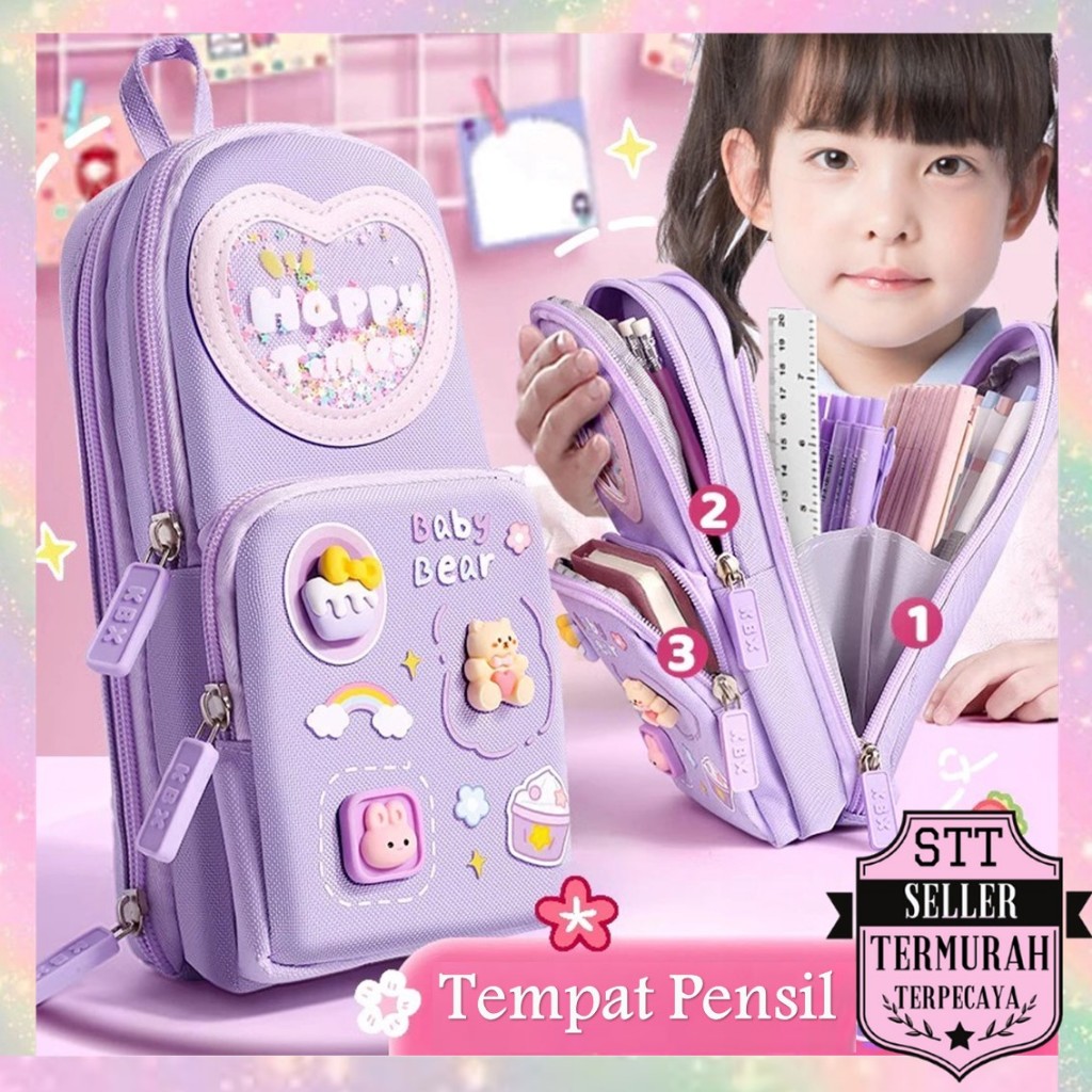 

STT Tempat Pensil 3D 3 Resleting Karakter Kartun Kapasitas Besar Kotak Pensil Anak Sekolah 6 Sekat Tempat Pensil Lucu Kotak Pensil Serbaguna 6 Layers Tempat Alat Tulis Perlengkapan Sekolah 3 Sisi Resleting