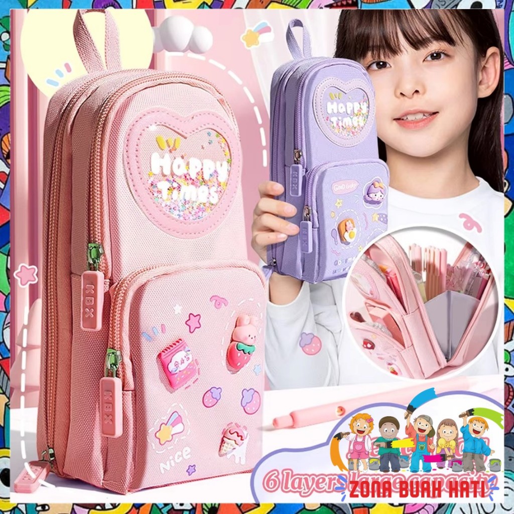

ZBH Tempat Pensil 3D 3 Resleting Karakter Kartun Kapasitas Besar Kotak Pensil Anak Sekolah 6 Sekat Tempat Pensil Lucu Kotak Pensil Serbaguna 6 Layers Tempat Alat Tulis Perlengkapan Sekolah 3 Sisi Resleting