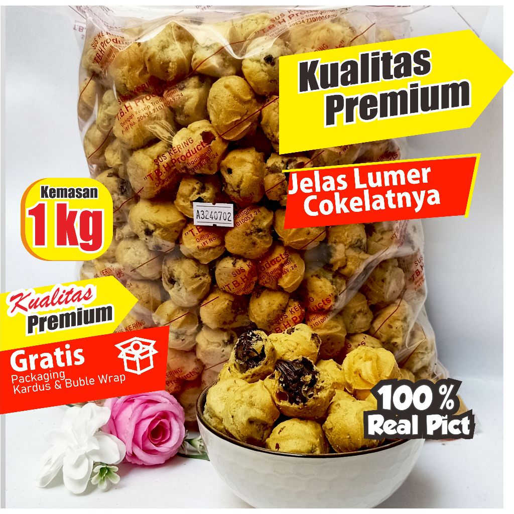 

soes cokelat lumer 1kg soes keering isi cokelat kualits premium