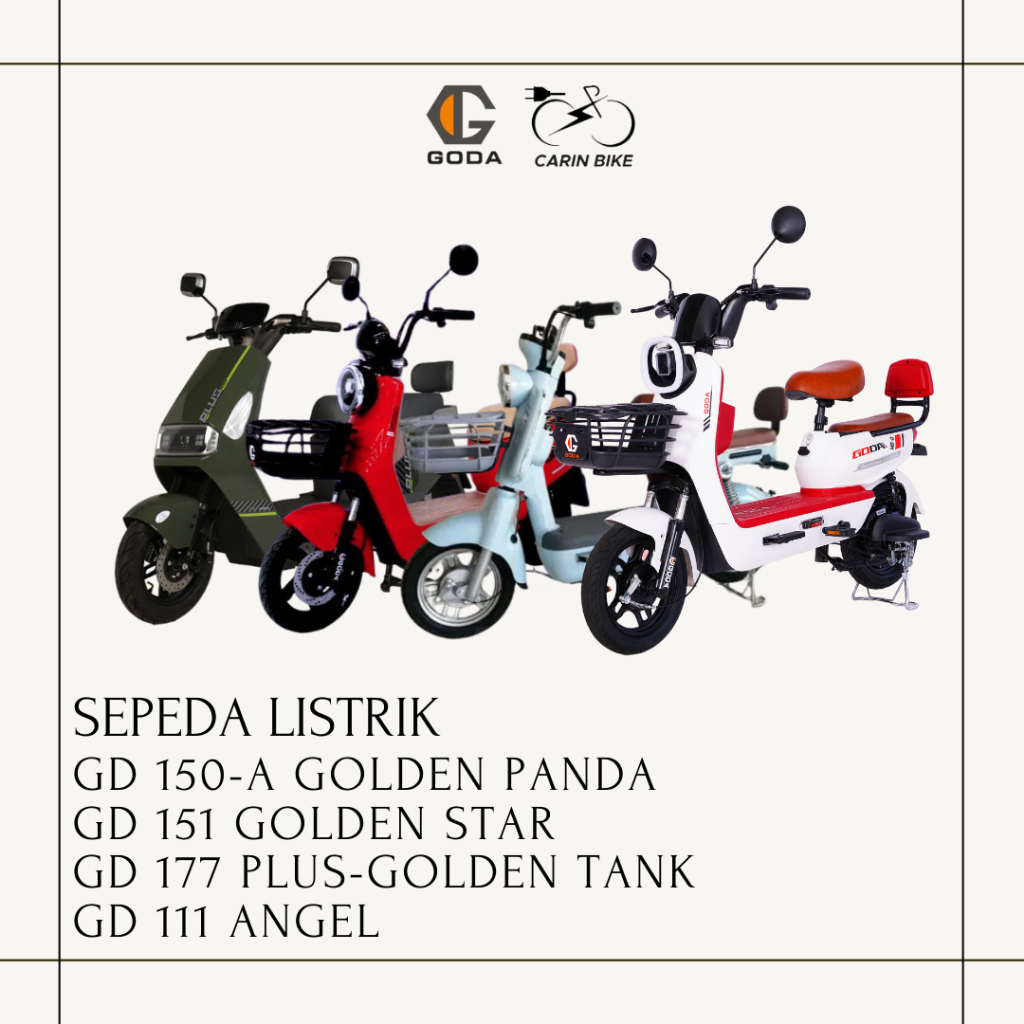 (KHUSUS SAMARINDA) SEPEDA LISTRIK (GODA) GD 150-A GOLDEN PANDA / GD-151 GOLDEN STAR / GD 177 PLUS-GO