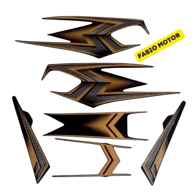 Stiker/striping RX King 2004 SE hitam gold