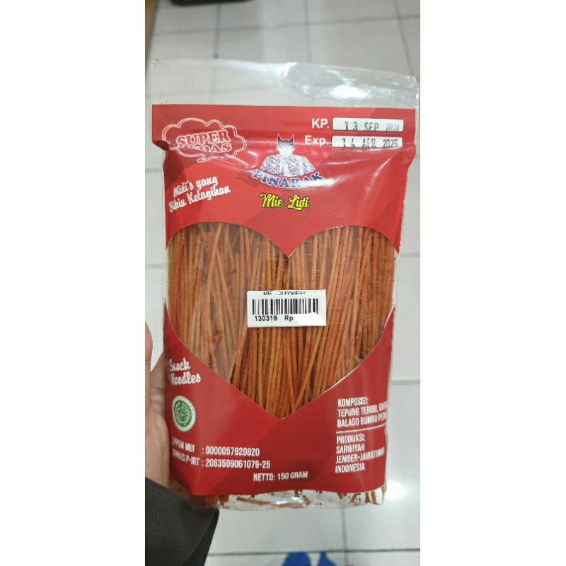 

Snack Noodles Mie Lidi Pedas Gurih 150 gram