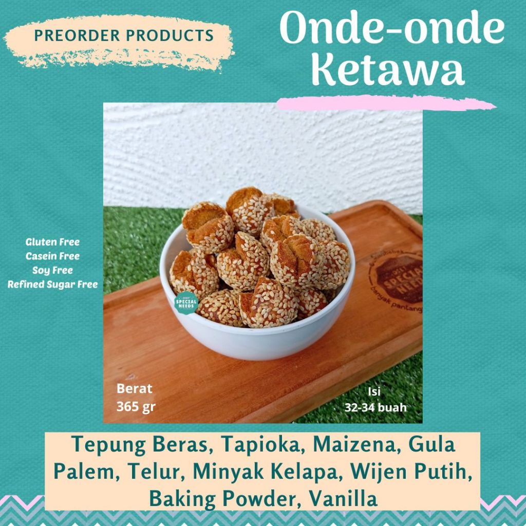

ONDE KETAWA Gluten Free Dairy Free kue jadul empuk lezat Diet Special Needs