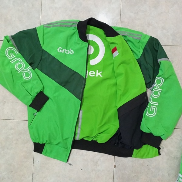 JAKET BOLAK BALIK GRAB DAN GOJEK READY SIZE 5XL