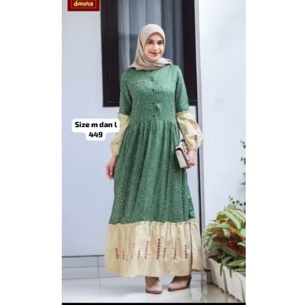 DANNIS Abaya Dannis Canda Hijau