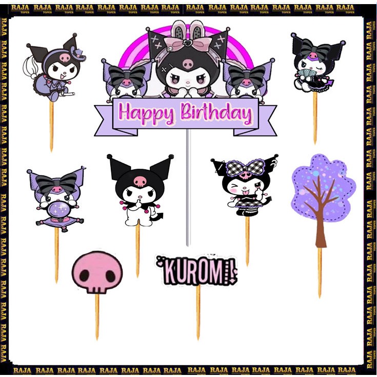 

Toper Cake/Toper Karakter/Toper Happy Birthday/Toper Ulang Tahun/Hiasan Kue Ulang Tahun/Toper Karakter KUROMI/Toper Tusukan Murah