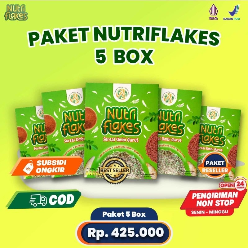 

Nutriflakes Paket 5 Box Pengiriman Pekanbaru