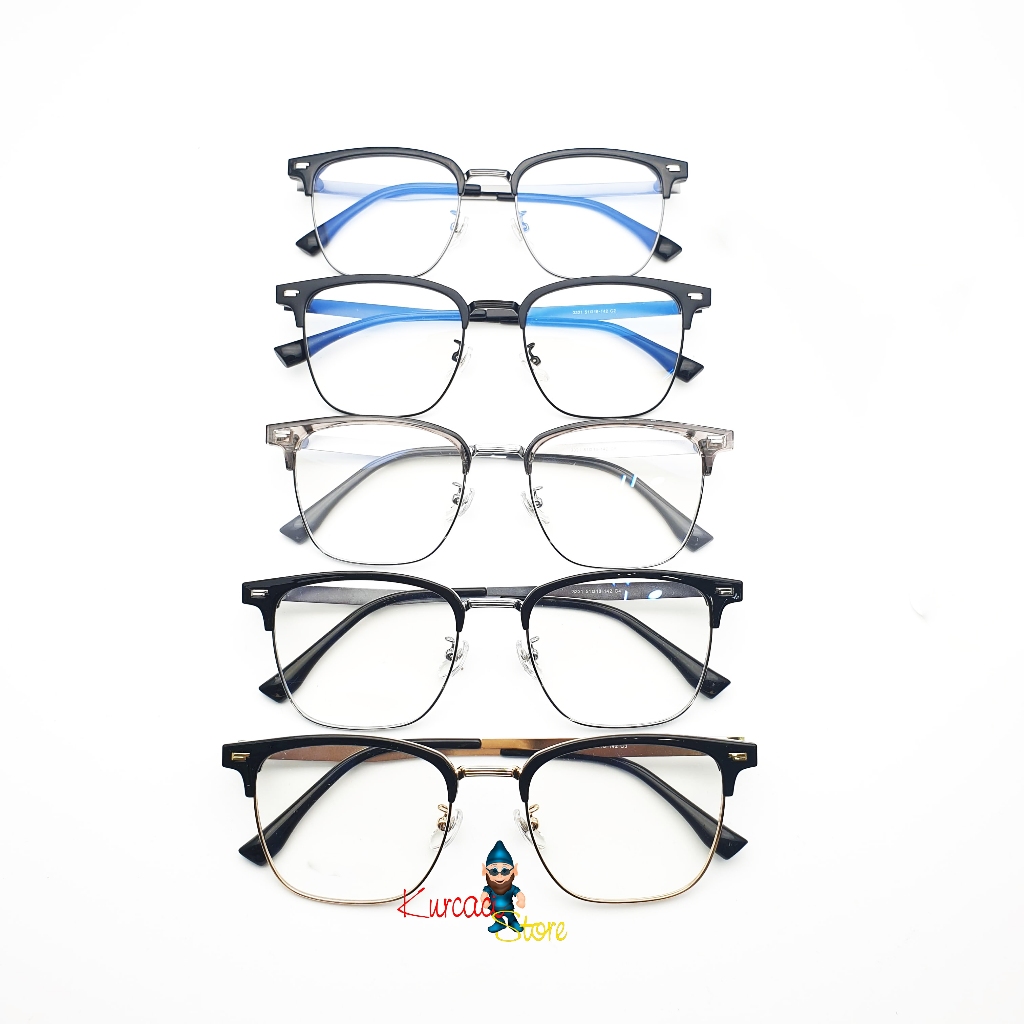 KurcaciStore Frame Kacamata Minus Photocromic Blueray MEGUMI Kotak Nosepad Gantung Pria Antiradiasi