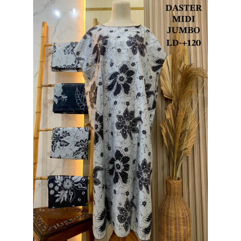 Daster RANESAdaster MIDI bunga²hitam /daster motif bunga
