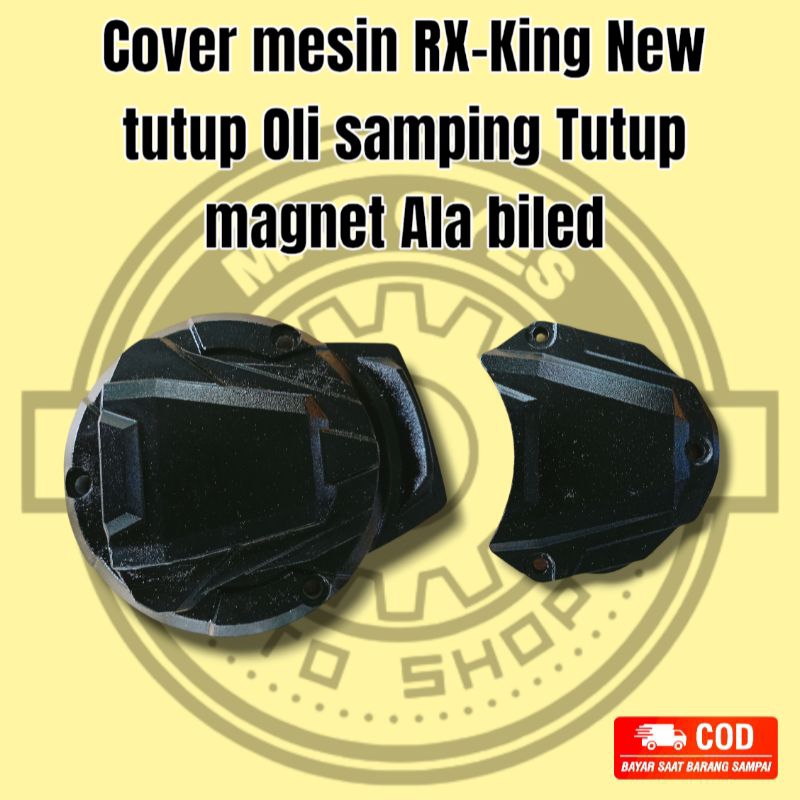 Cover mesin RX king new tutup oli samping tutup bak magnet ala biled