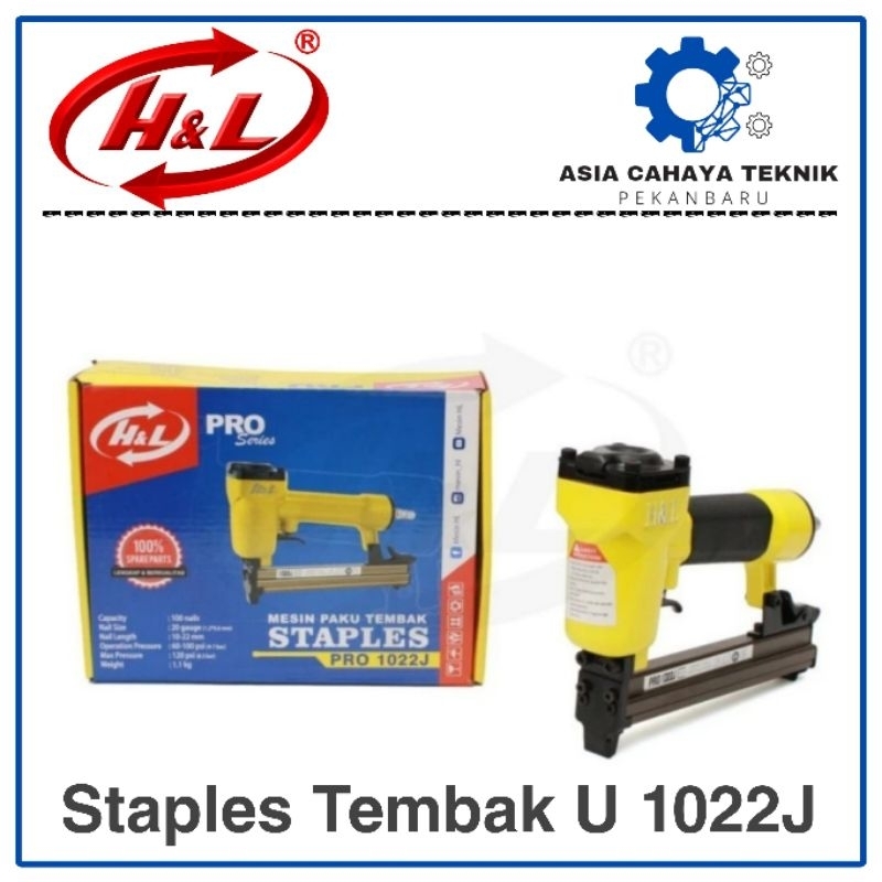 

H&L HL Pro 1022 J Mesin Paku Tembak Staples Angin U Air Nailer