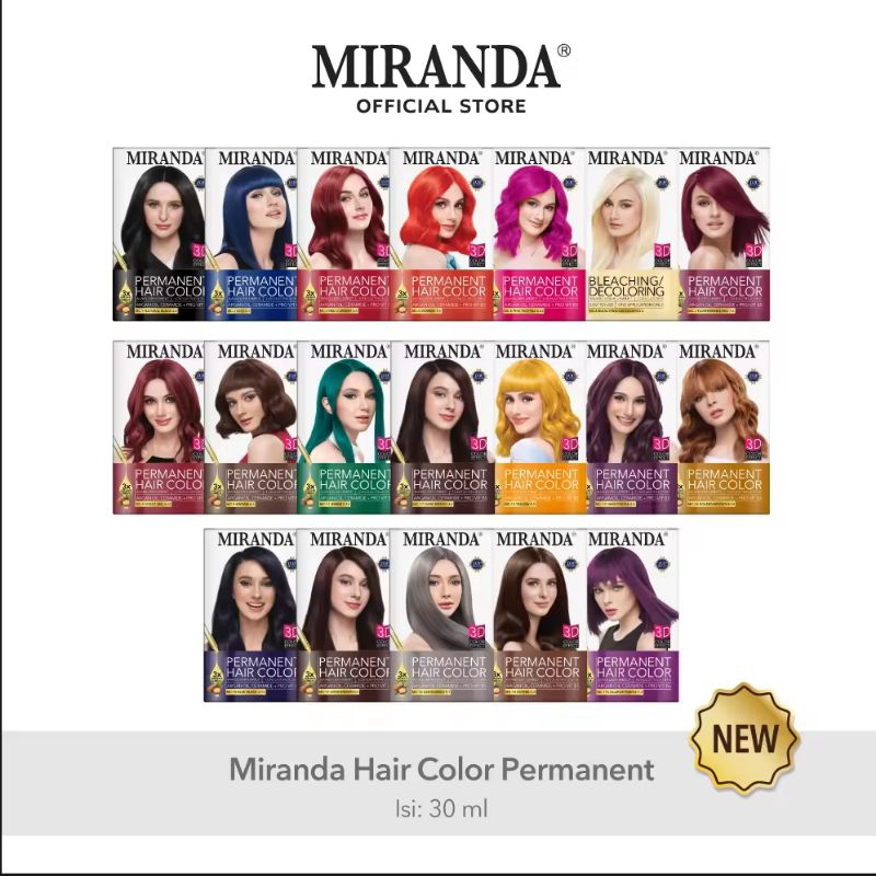 MIRANDA Hair Color Cat Pewarna Rambut Permanen 30 ml | Miranda Hair Color Cat Pewarna Rambut | Miran