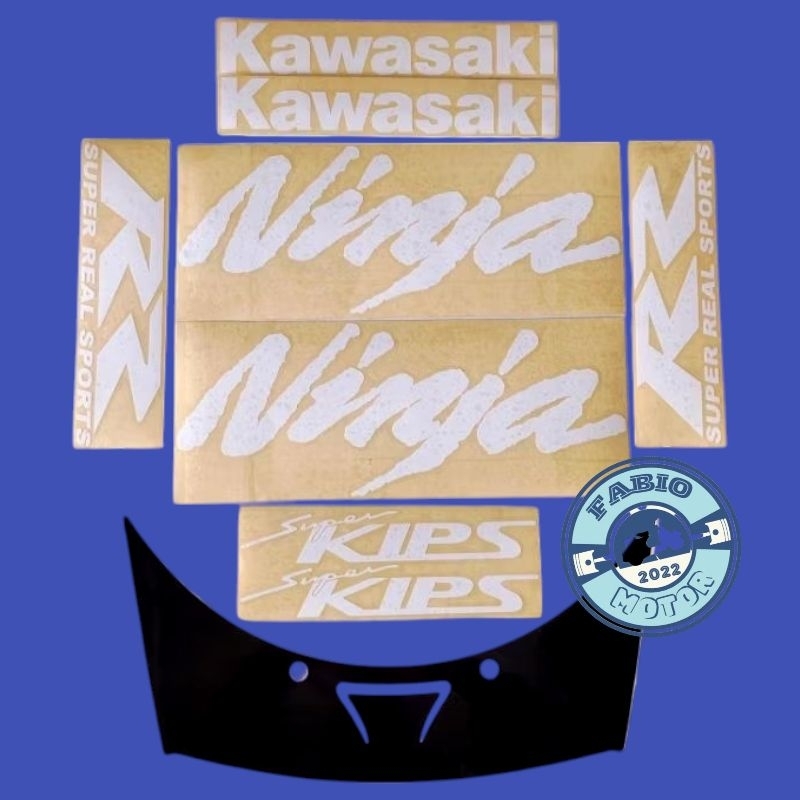Stiker cutting Kawasaki ninja rr old 2tak warna putih bisa dipernis