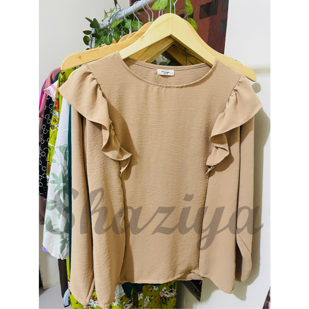 Atasan wanita lengan panjang terbaru/atasan wanita terbaru bahan crinkle premium airflow/baju atasan