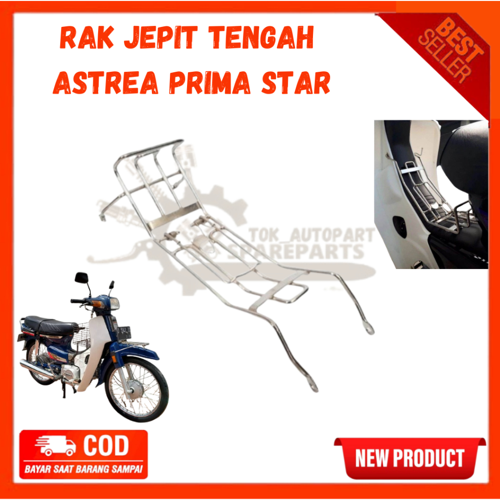 Rak Keranjang Jepit Kranjang Bagasi Tengah Motor Honda Astrea prima star Full Besi
