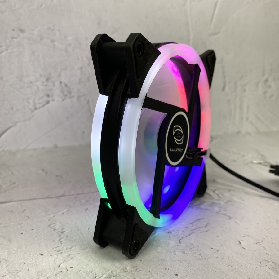 Illupro Fan Casing RGB 12 cm Fan Dual Ring RGB Fan Gaming RGB Fan 12cm
