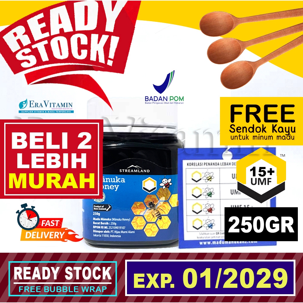 

[BPOM] Madu Streamland Manuka Honey UMF 15+ 250gram Original New Zealand 15+