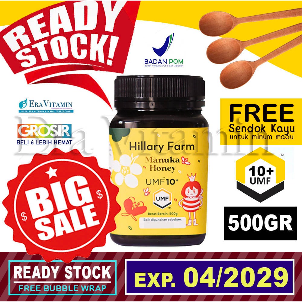 

Hillary Farm Honey UMF 10+ Manuka 500gr - madu manuka anak Pure New Zealand