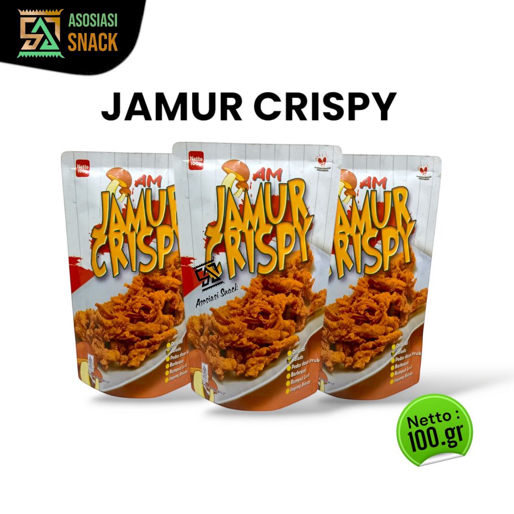 

JAMUR CRISPY Cemilan Viral Sehat bisa buat Lauk pauk Gurih Renyah Nikmat 100.gram