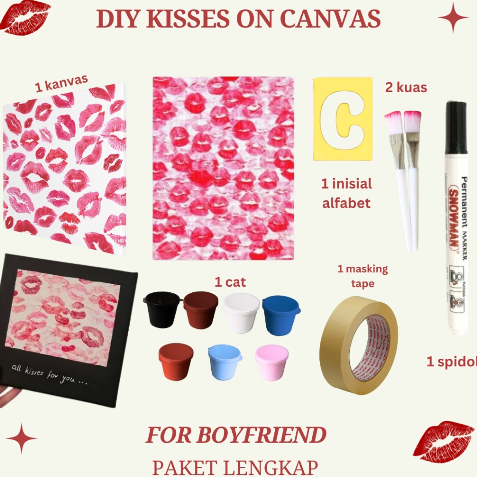 

Terkeren DIY Kanvas Kiss Inisial Canvas Lukis Couple Kiss Canvas Kiss Painting Couple