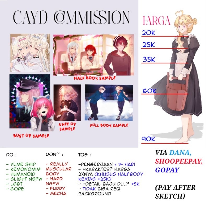 ART COMMISSION(Mengubah oc, foto atau apapun itu menjadi gambar/art)