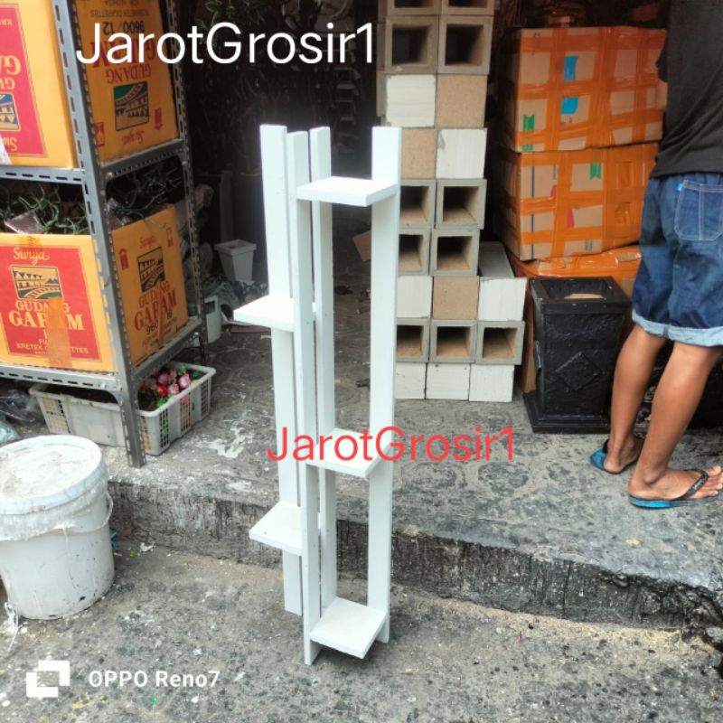 RAK BUNGA HIAS RUANGAN TINGGI 120CM 5 TRAP 4 PILAR // RAK SUDUT RUANGAN // RAK KAYU MINIMALIS CLASIC