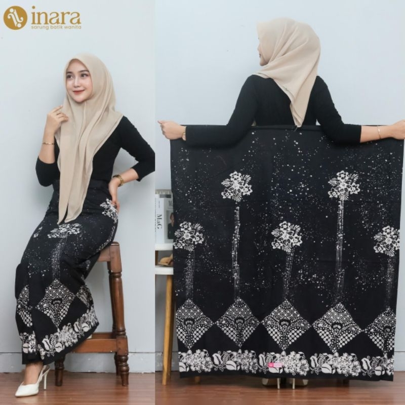 Inara Sarung Batik Wanita Hitam Putih // Sarung Wanita Inara // Sarung Inara Terbaru // Sarung Batik