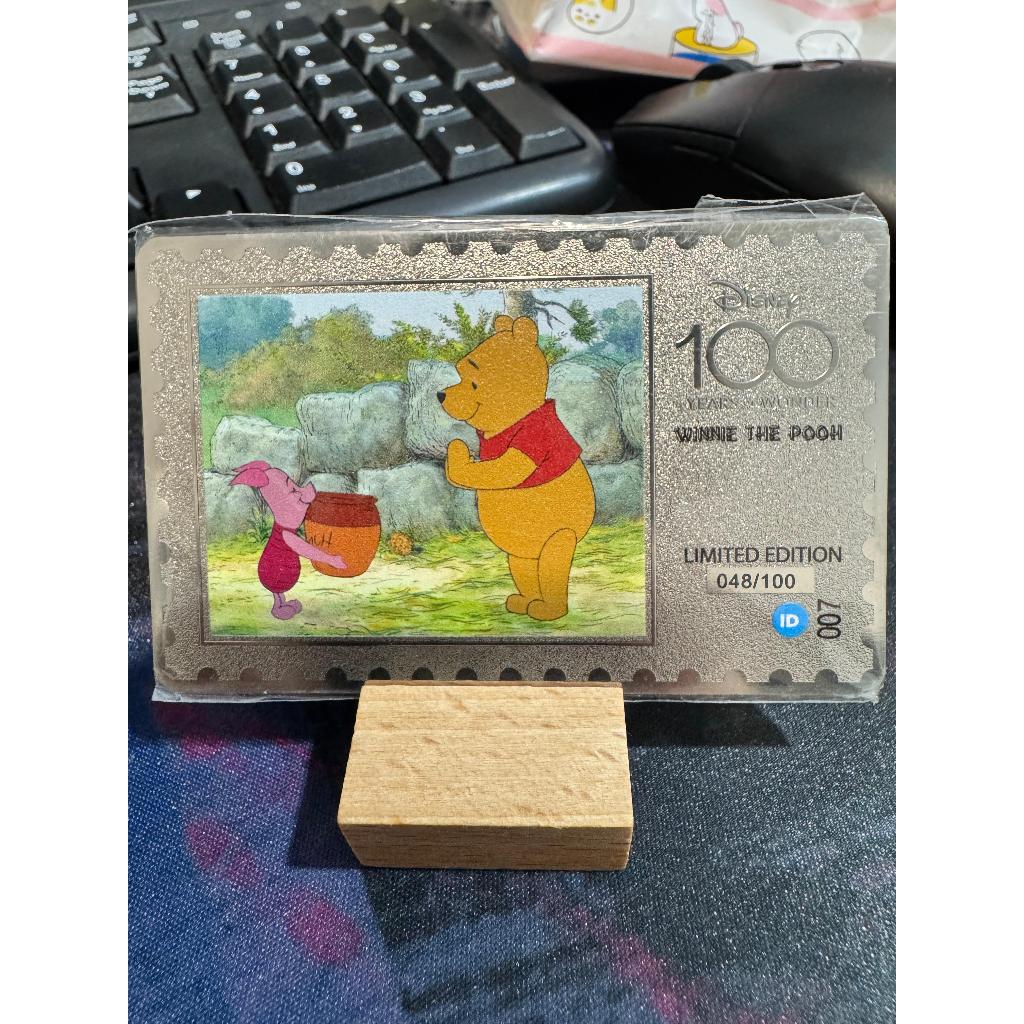 WINNIE THE POOH COLLECTIBLE METALIC CARD DISNEY 100 YEARS OF WONDER LIMITED EDITION 048/100 (WORLDWI