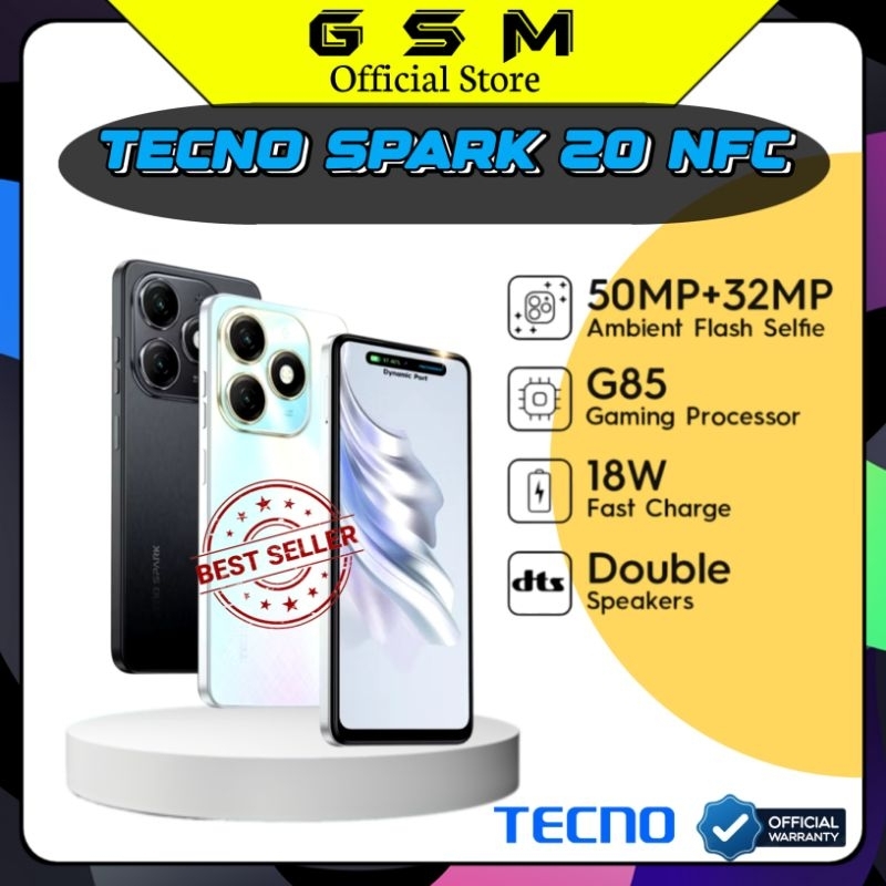 Tecno Spark 20 NFC Smartphone RAM 8GB + ROM 128GB