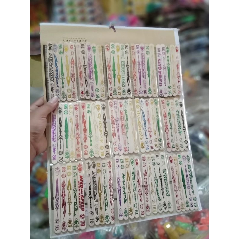 MAINAN STIK ES CREAM SABLON KILAT EMAS (ISI 75PCS)/STIK ADU UPIN IPIN