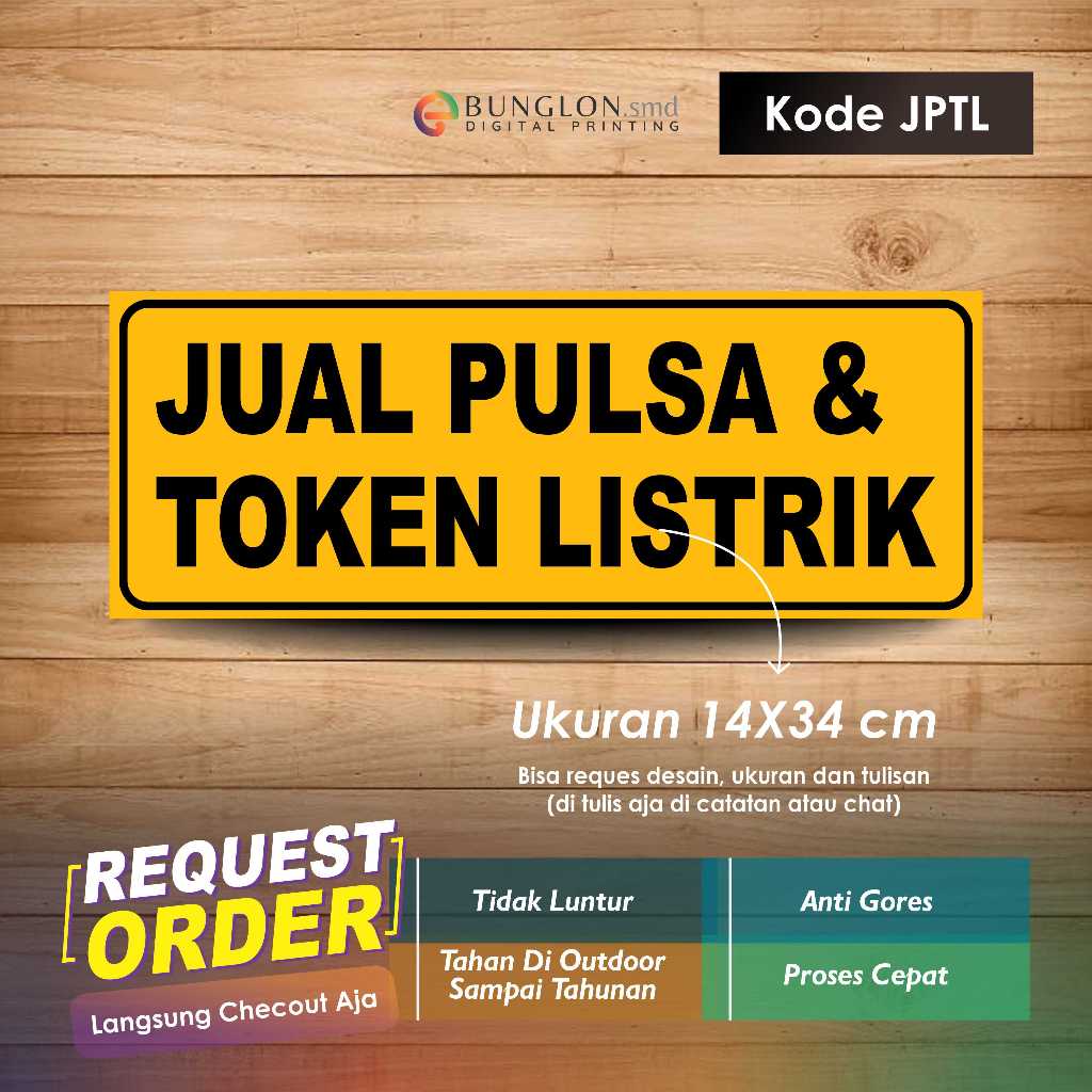 

STIKER JUAL PULSA DAN TOKEN LISTRIK + LAMINASI KODE JPTL ORANYE