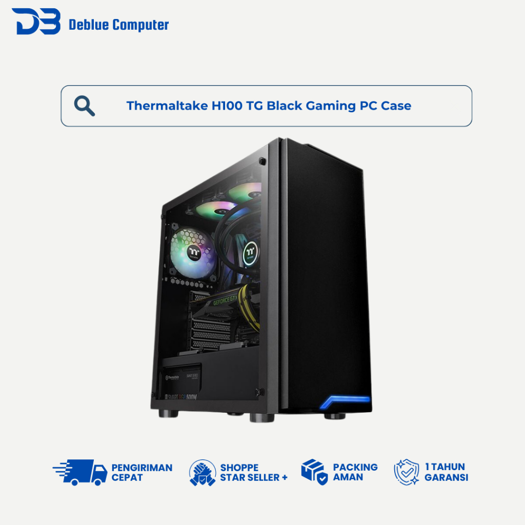 Thermaltake H100 TG Black Gaming PC Case
