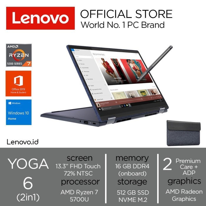 Lenovo Yoga 6 13ALC6 2KID AMD Ryzen 7 R7 5700U ram 16GB ssd 512GB 13.3" Touch W10 OHS