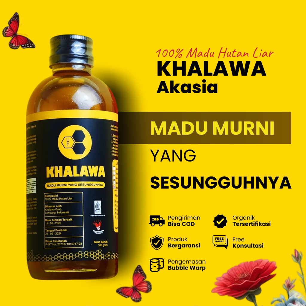 

Madu Akasia Asli Murni 100% tanpa Campuran KHALAWA Madu Hutan Hitam Herbal Mentah Raw Ori Pure Murah