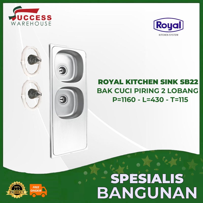 BAK CUCI PIRING 2 Lubang ROYAL KITCHEN SINK SB22 SB 22